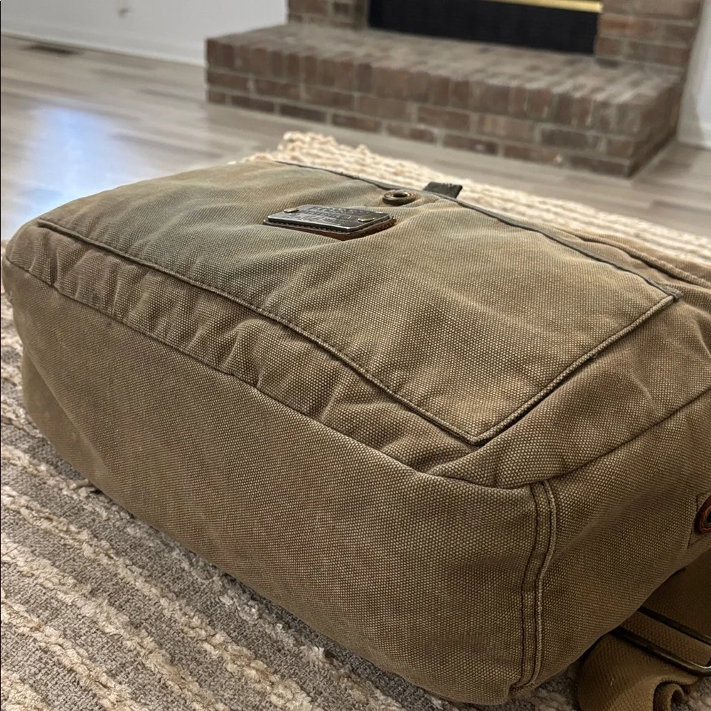 Fossil Original A-54 Messenger Commuter Bag Brown Canvas Shoulder Crossbody